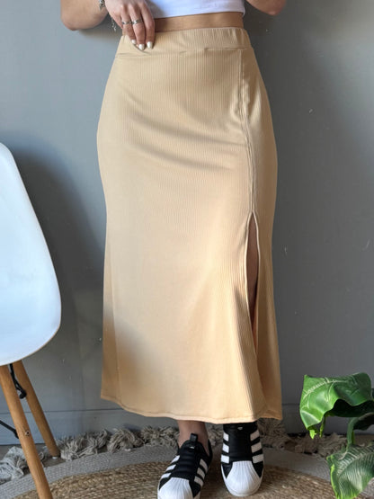 Pollera morley con tajo