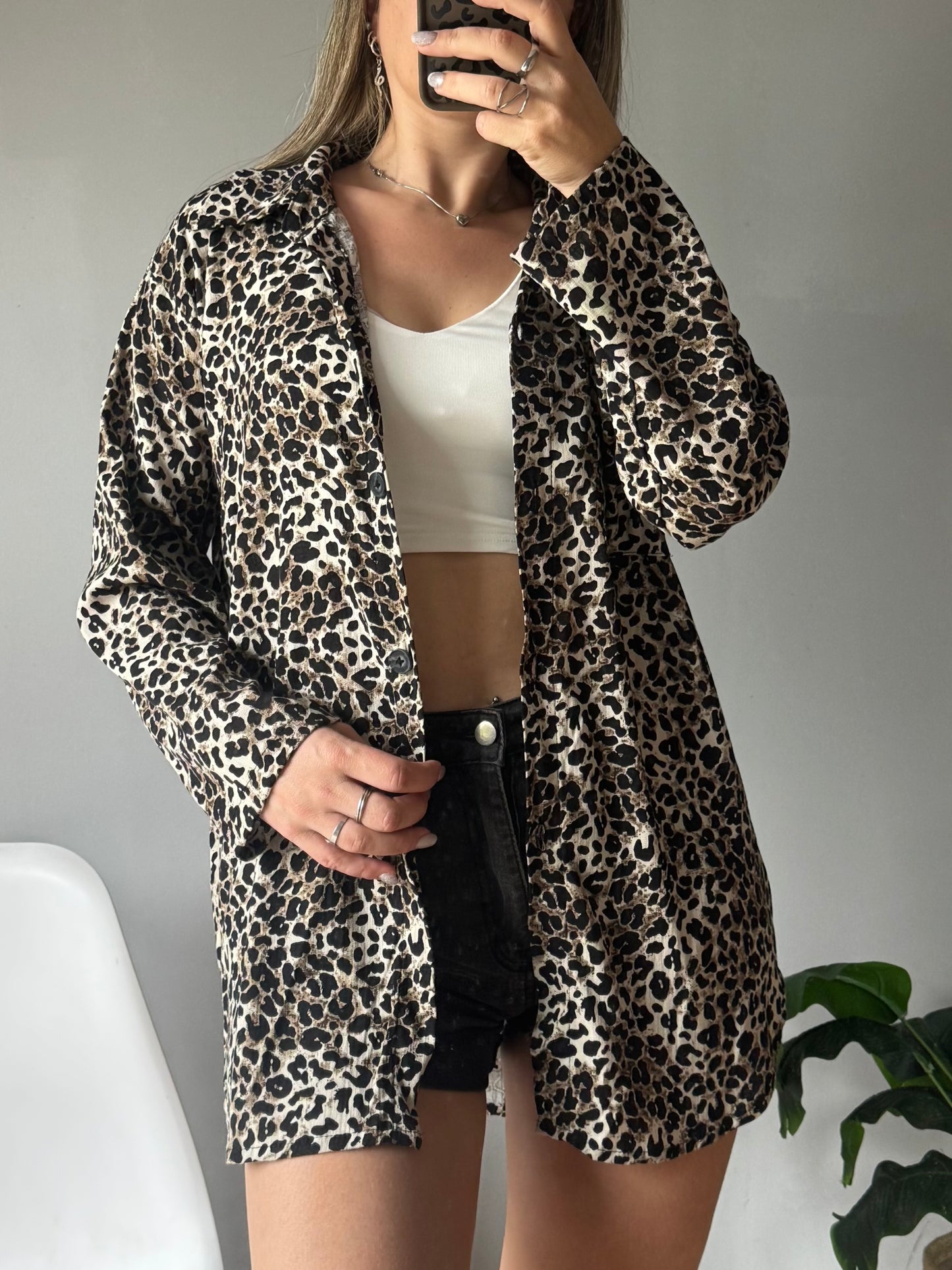 Camisa lino estampada