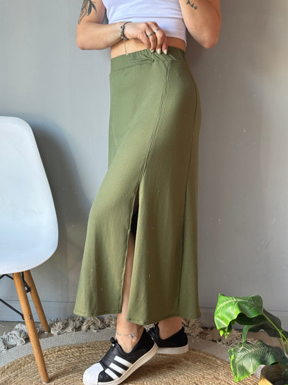 Pollera morley con tajo