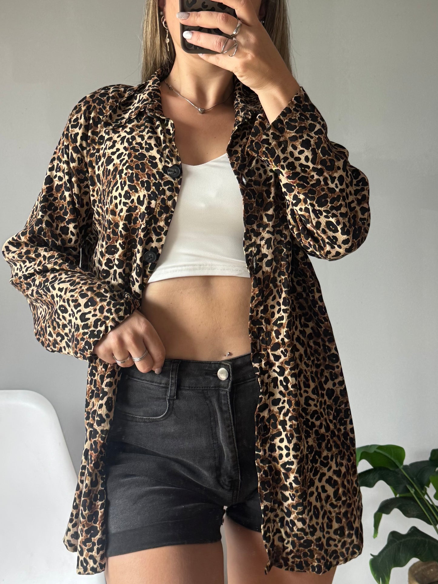 Camisa lino estampada