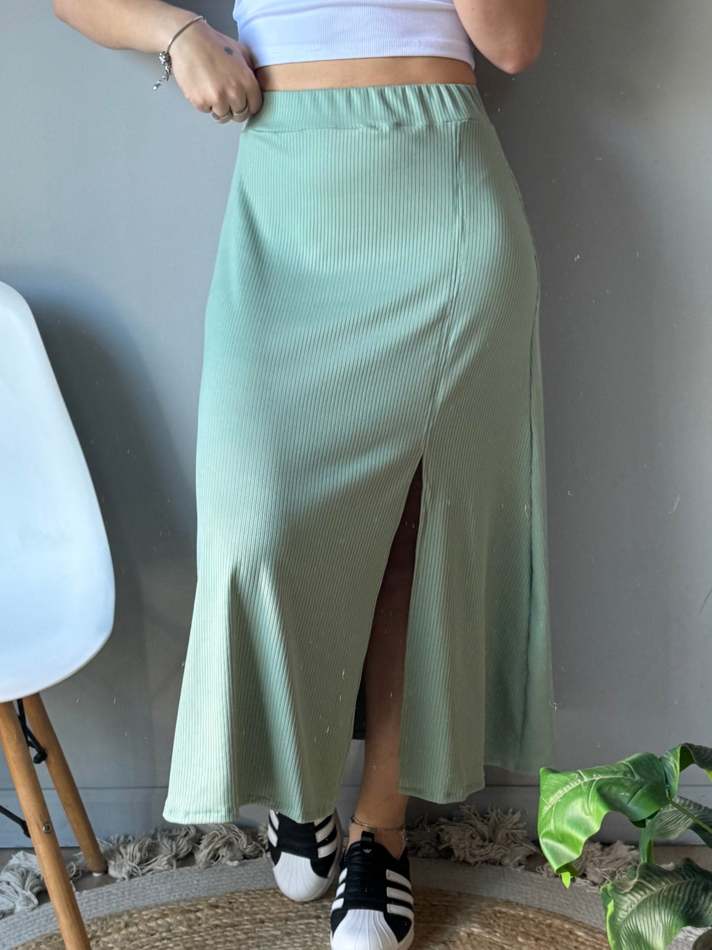 Pollera morley con tajo