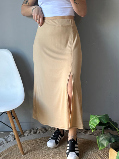 Pollera morley con tajo