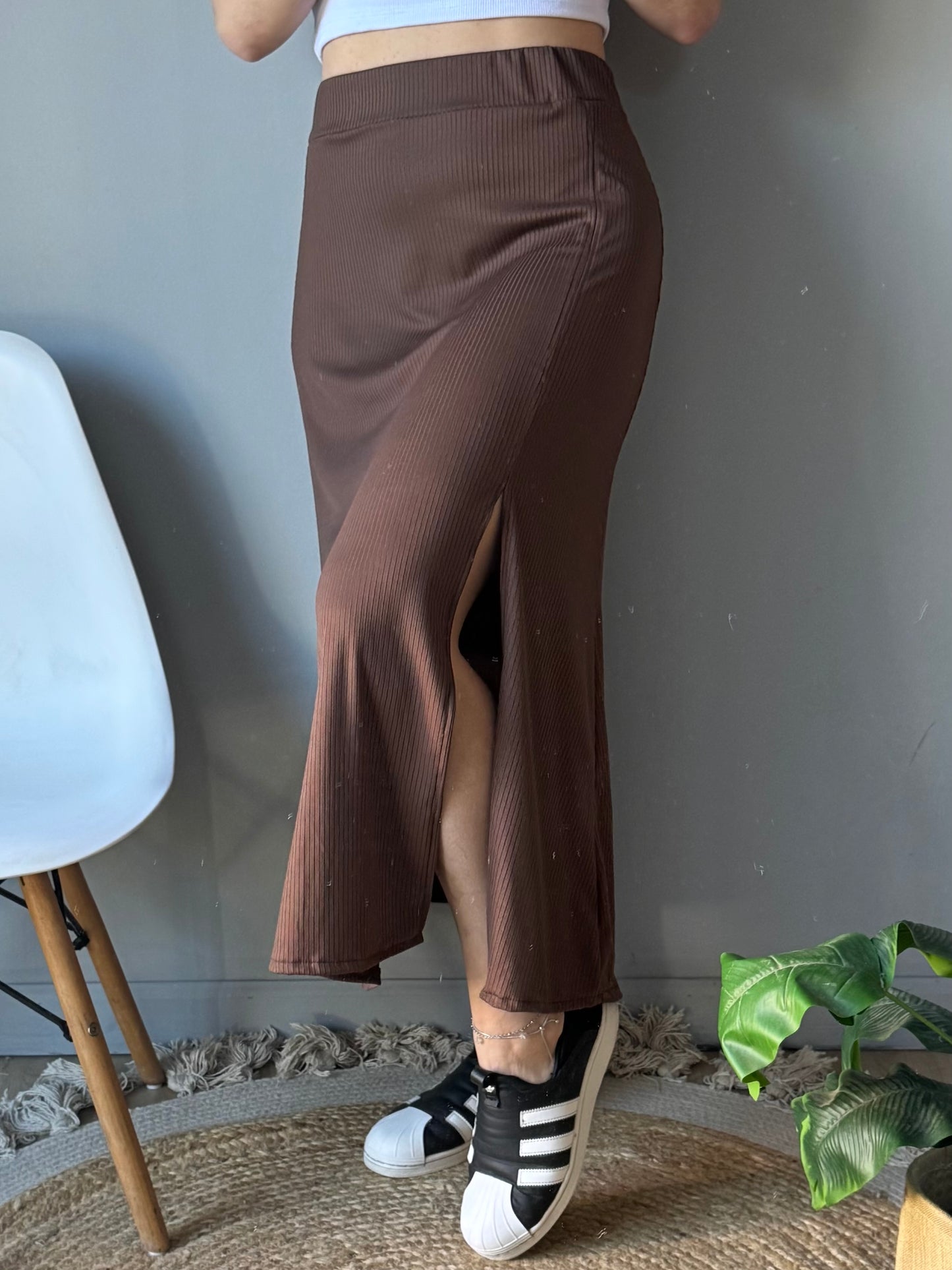 Pollera morley con tajo