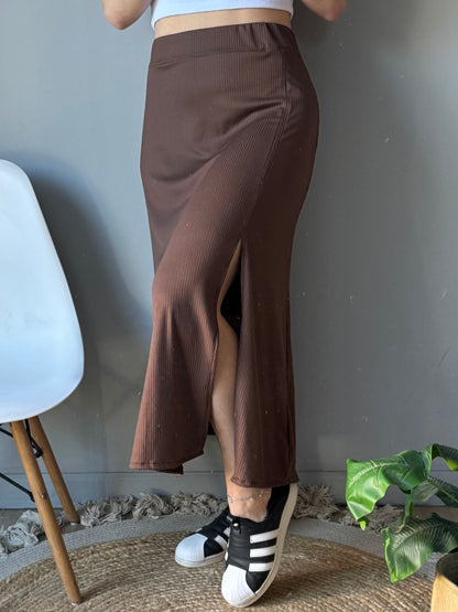 Pollera morley con tajo