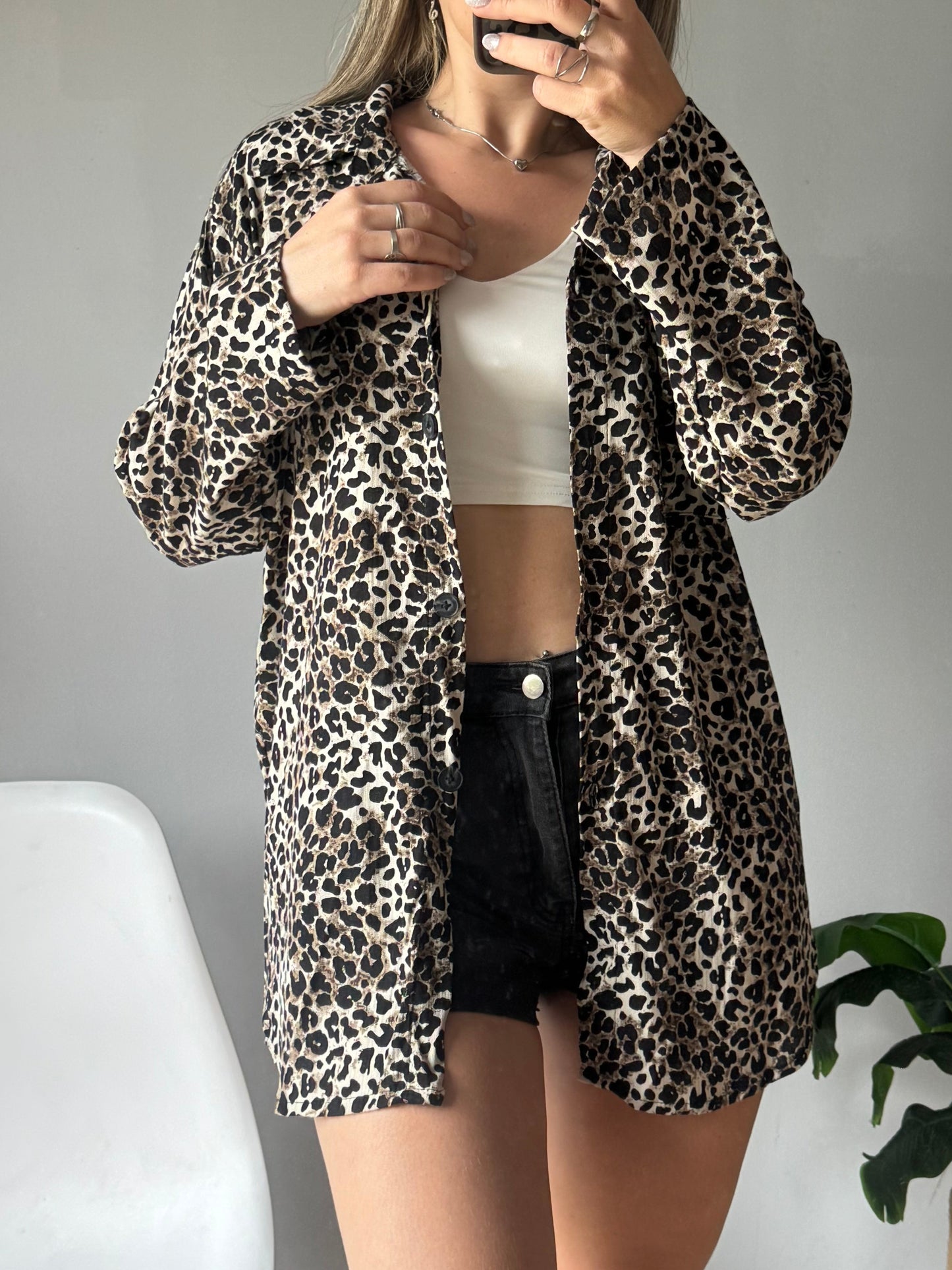 Camisa lino estampada