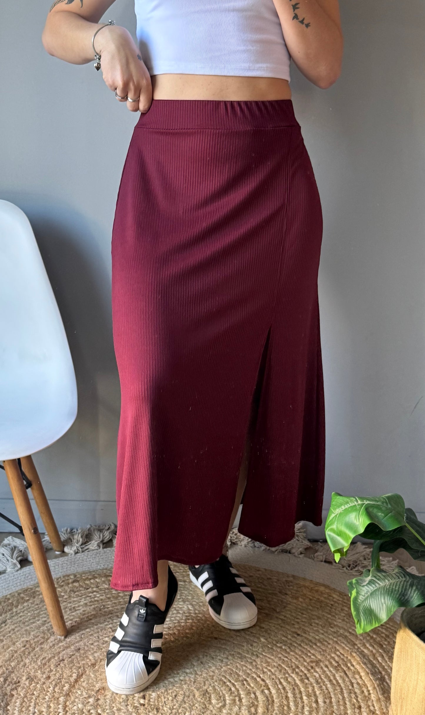 Pollera morley con tajo