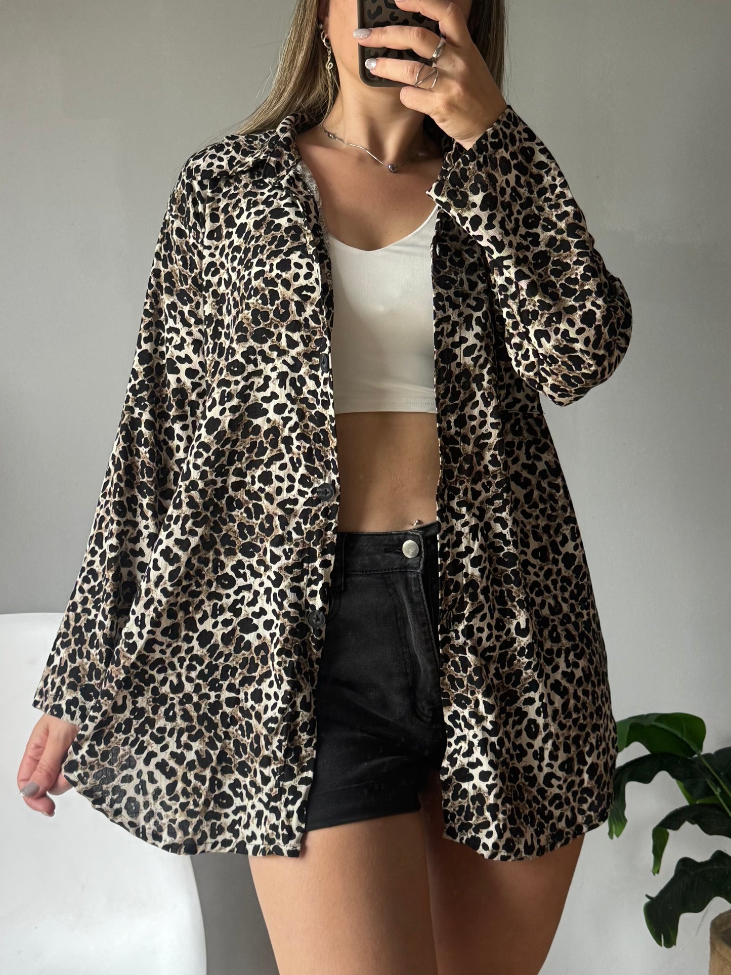 Camisa lino estampada