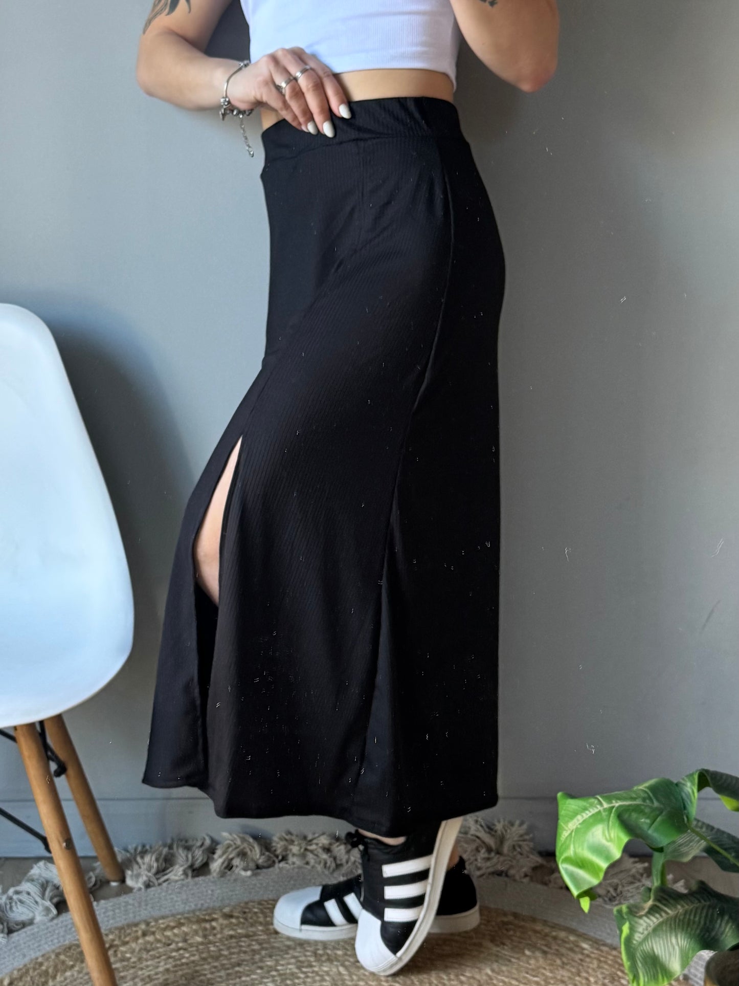 Pollera morley con tajo