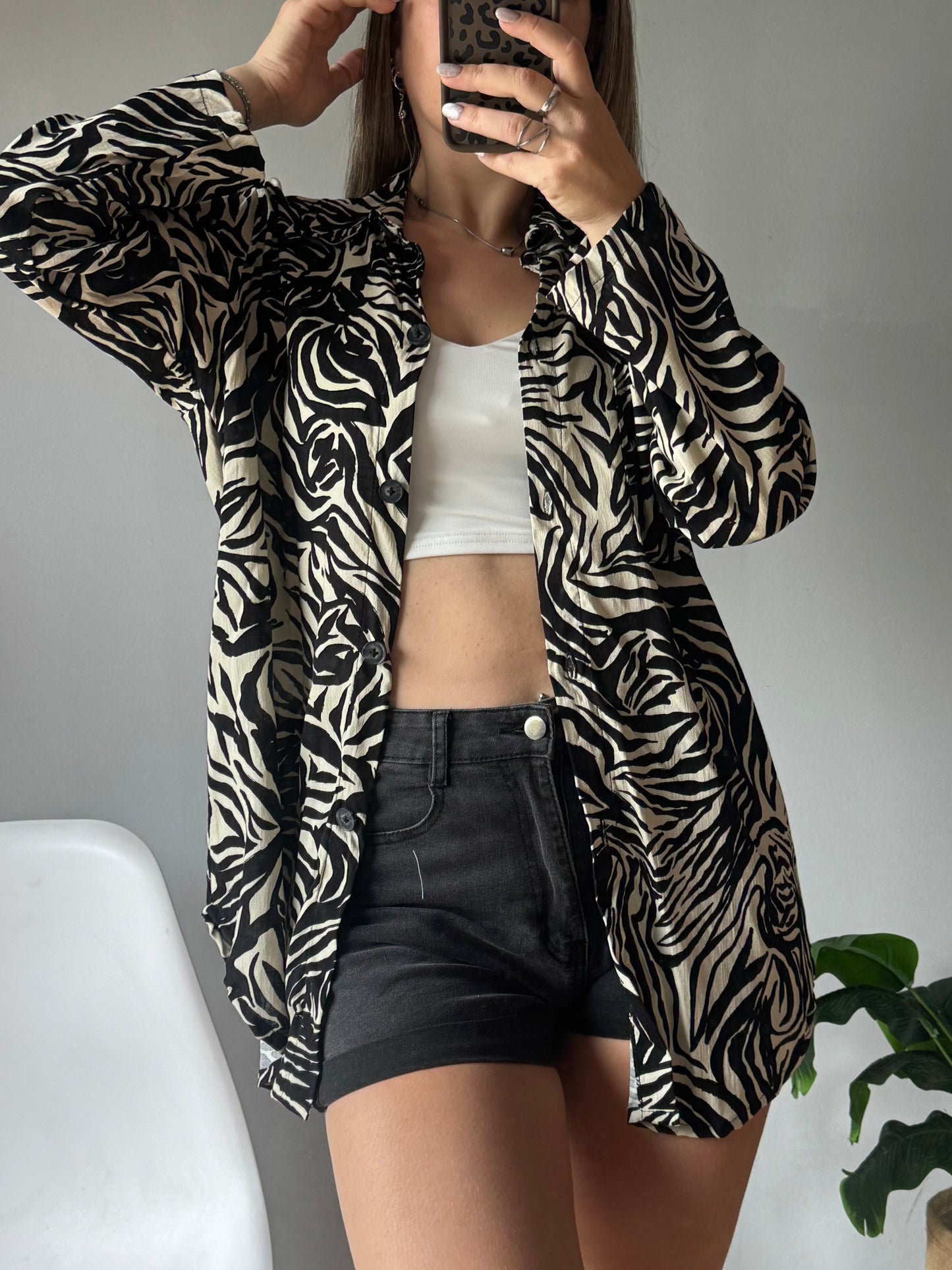 Camisa lino estampada