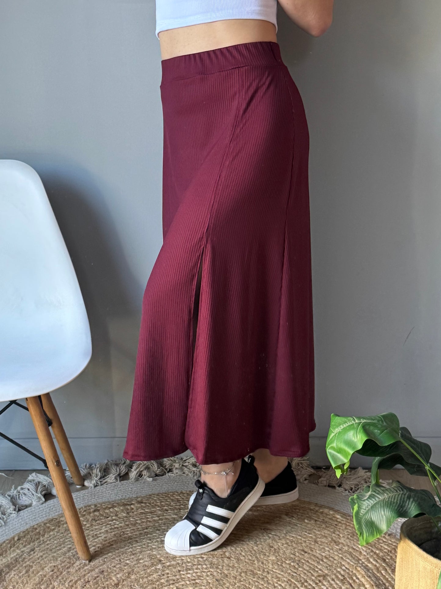 Pollera morley con tajo