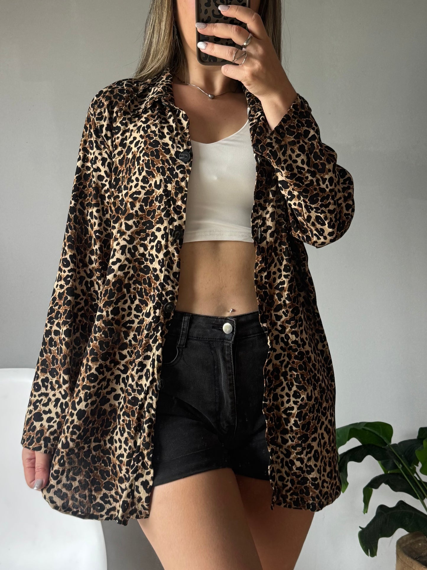 Camisa lino estampada