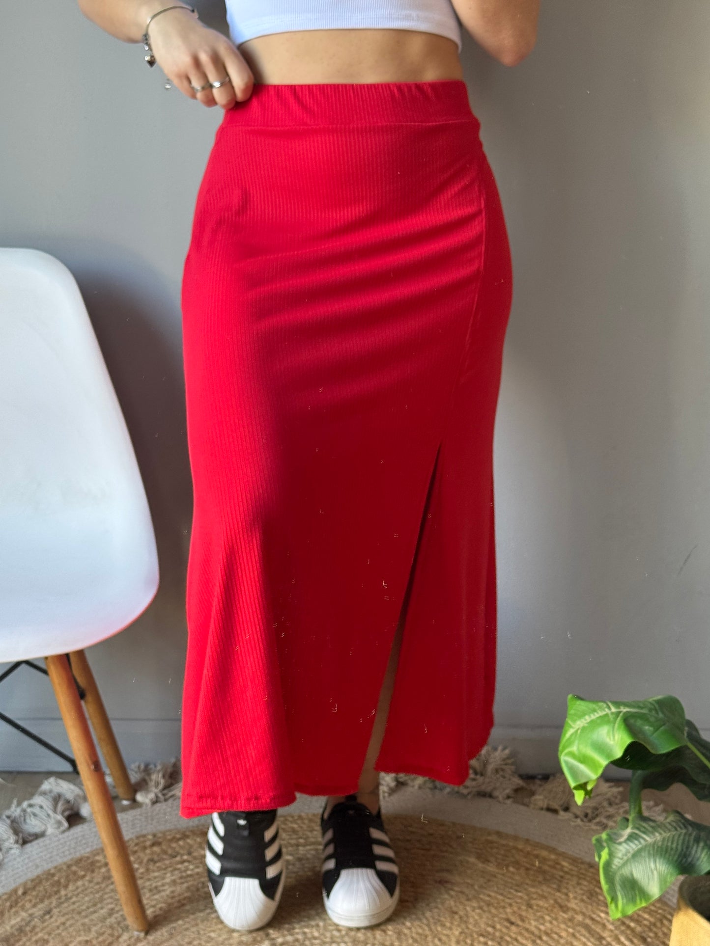 Pollera morley con tajo