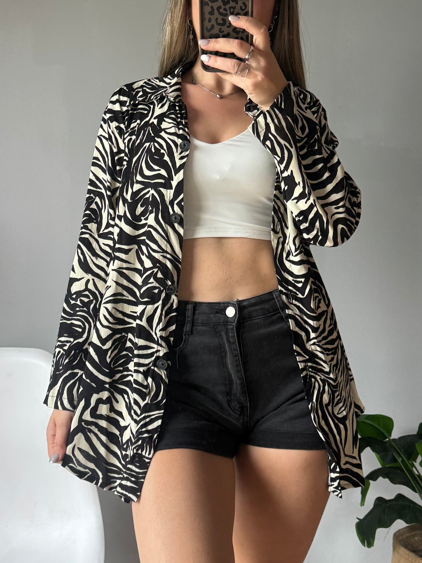 Camisa lino estampada